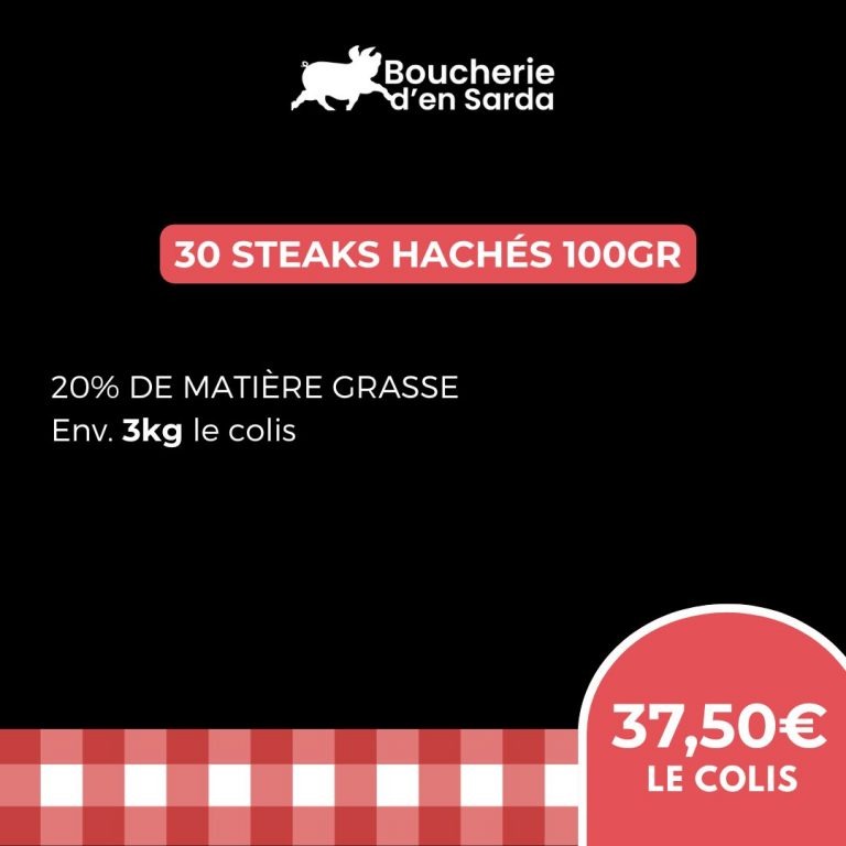 COLIS 30 steaks de 100gr